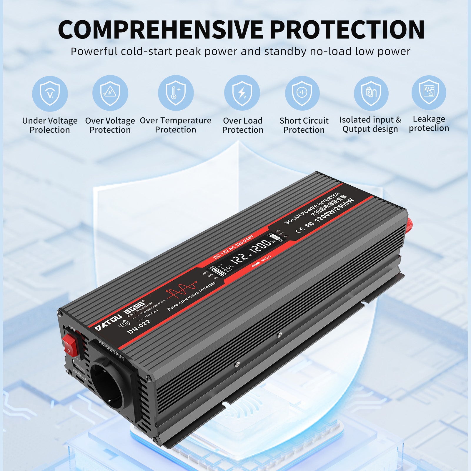 DATOUBOSS Rechargeable Lifepo4 Batteries Voltage Converters Inverter