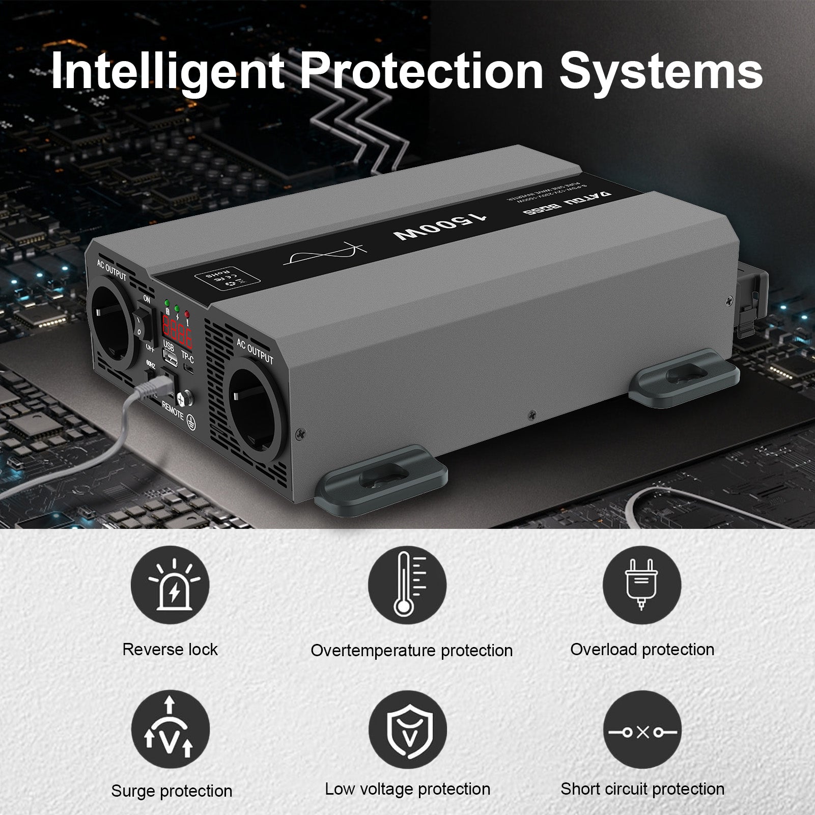 DATOUBOSS Rechargeable Lifepo4 Batteries Voltage Converters Inverter